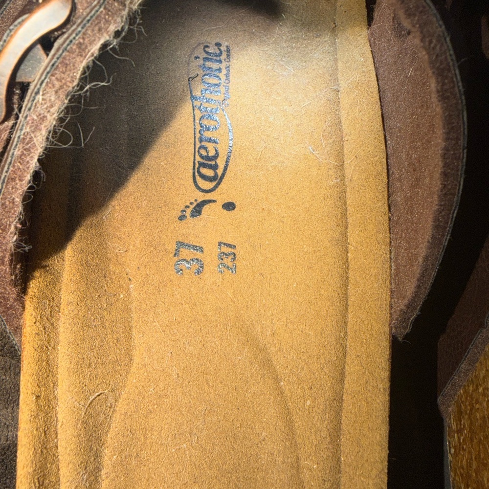 Women’s Brown Leather Strappy Buckle Sandals - Picture 3 of 4